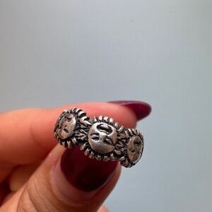 Sterling Silver (925) Sun Face Ring
